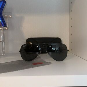 Ray-Ban Black on Black Polarized Aviators